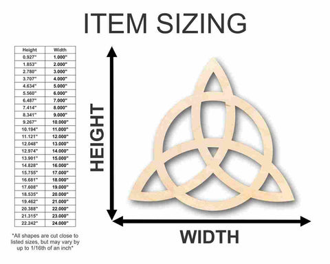 Unfinished Wooden Triquetra Shape - Craft - up to 24" DIY-24 Hour Crafts