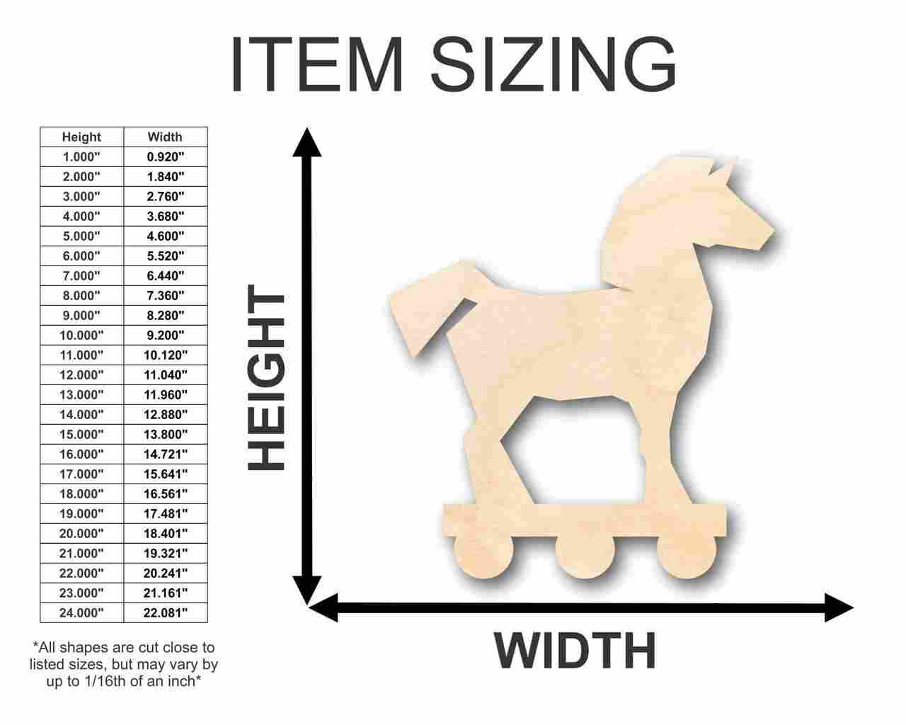 Unfinished Wooden Trojan Horse Shape - Toy - Greek History - Craft - up to 24" DIY-24 Hour Crafts