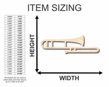 Load image into Gallery viewer, Unfinished Wooden Trombone Shape - Music - Craft - up to 24&quot; DIY-24 Hour Crafts
