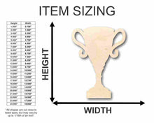 Load image into Gallery viewer, Unfinished Wooden Award Trophy Shape - Sports - Craft - up to 24&quot; DIY-24 Hour Crafts
