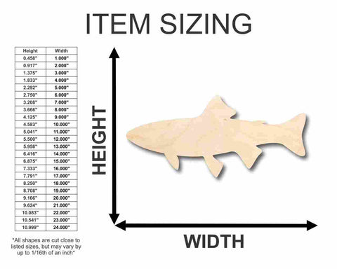 Unfinished Wooden Trout Fish Shape - Fishing - Craft - up to 24" DIY-24 Hour Crafts