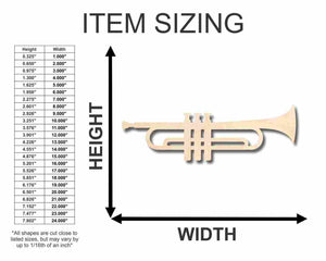 Unfinished Wooden Trumpet Shape - Music - Craft - up to 24" DIY-24 Hour Crafts