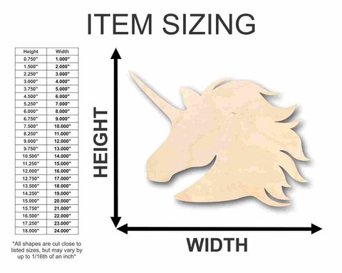 Unfinished Wooden Unicorn Shape - Mythical - Beast - Craft - up to 24" DIY-24 Hour Crafts