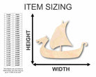 Unfinished Wooden Viking Ship Shape - Sailing - History - Craft - up to 24" DIY-24 Hour Crafts