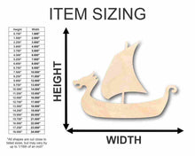 Load image into Gallery viewer, Unfinished Wooden Viking Ship Shape - Sailing - History - Craft - up to 24&quot; DIY-24 Hour Crafts
