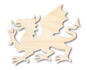 Unfinished Wood Welsh Dragon Shape - Craft - up to 36" DIY