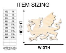 Load image into Gallery viewer, Unfinished Wood Welsh Dragon Shape - Craft - up to 36&quot; DIY
