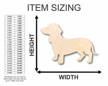Load image into Gallery viewer, Unfinished Wooden Wiener Dog - Dachshund Puppy Shape - Animal - Pet - Craft - up to 24&quot; DIY-24 Hour Crafts

