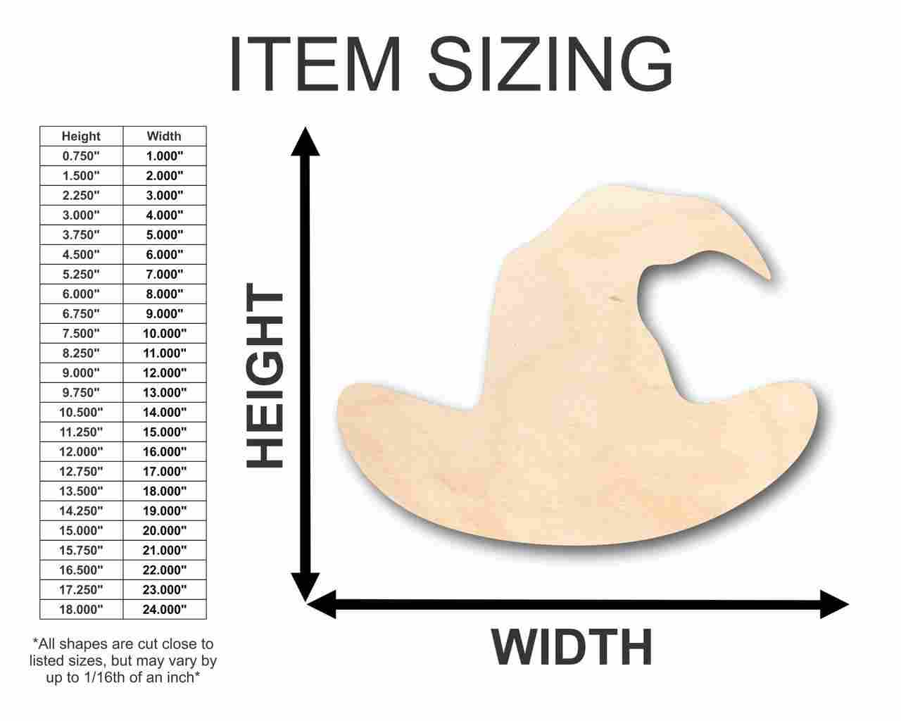 Unfinished Wooden Witch Hat Shape - Halloween - Spooky - Craft - up to 24" DIY-24 Hour Crafts