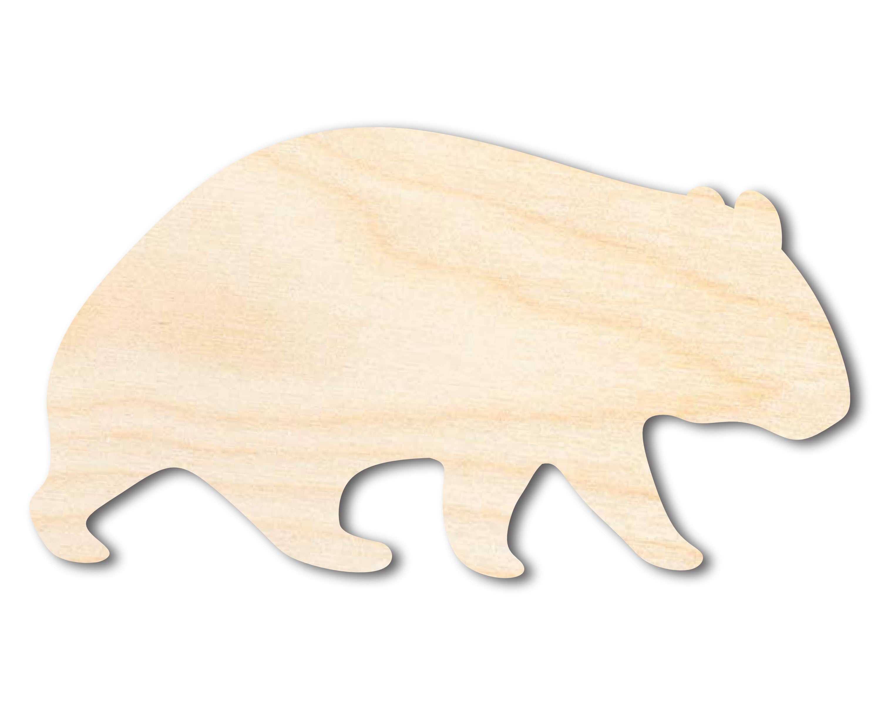 Unfinished Wood Wombat Shape - Craft - up to 36