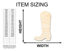 Load image into Gallery viewer, Unfinished Wood Cowgirl Boot Shape - Craft - up to 36&quot; DIY
