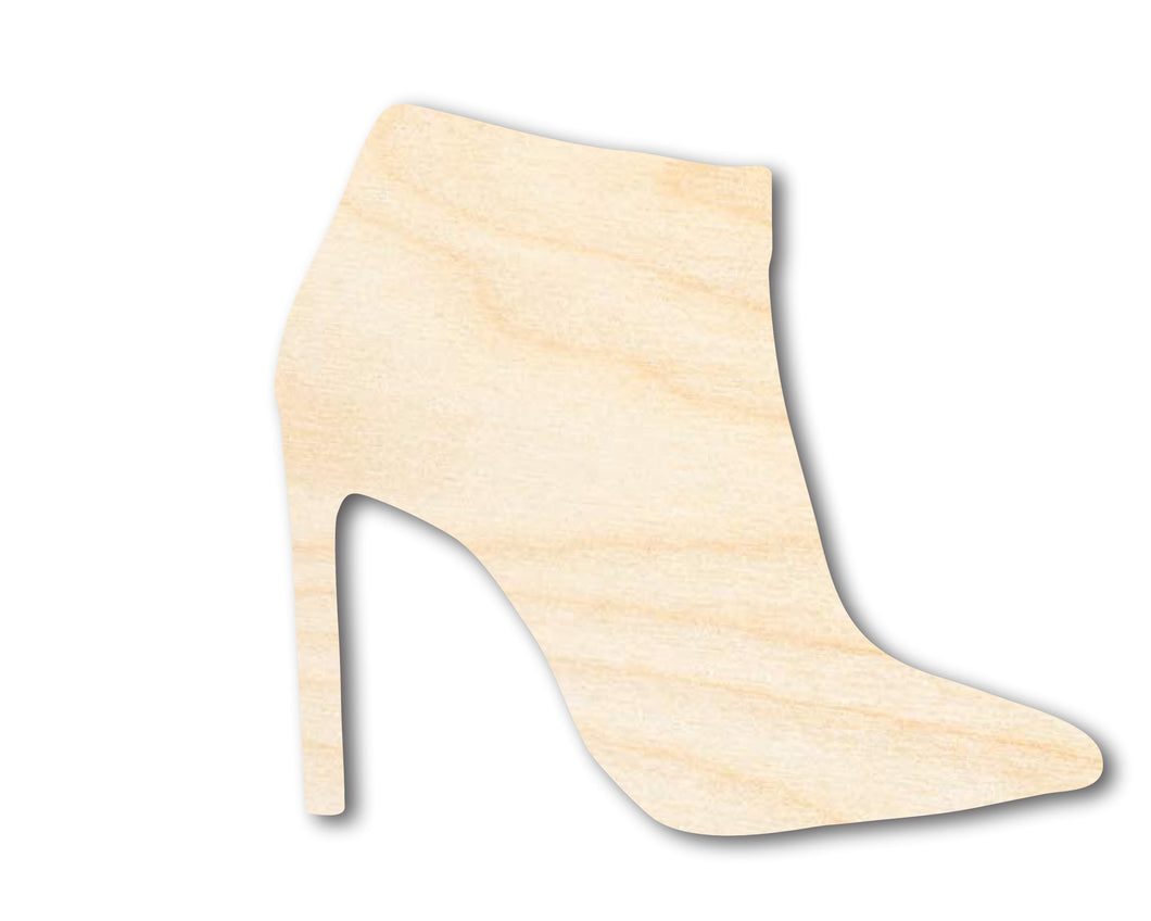 Unfinished Wood Stiletto Bootie Shape - Craft - up to 36