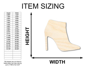 Unfinished Wood Stiletto Bootie Shape - Craft - up to 36" DIY