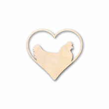 Load image into Gallery viewer, Unfinished Wood Chicken Heart Silhouette - Craft- up to 46&quot; DIY
