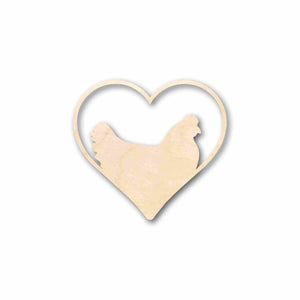 Unfinished Wood Chicken Heart Silhouette - Craft- up to 46" DIY