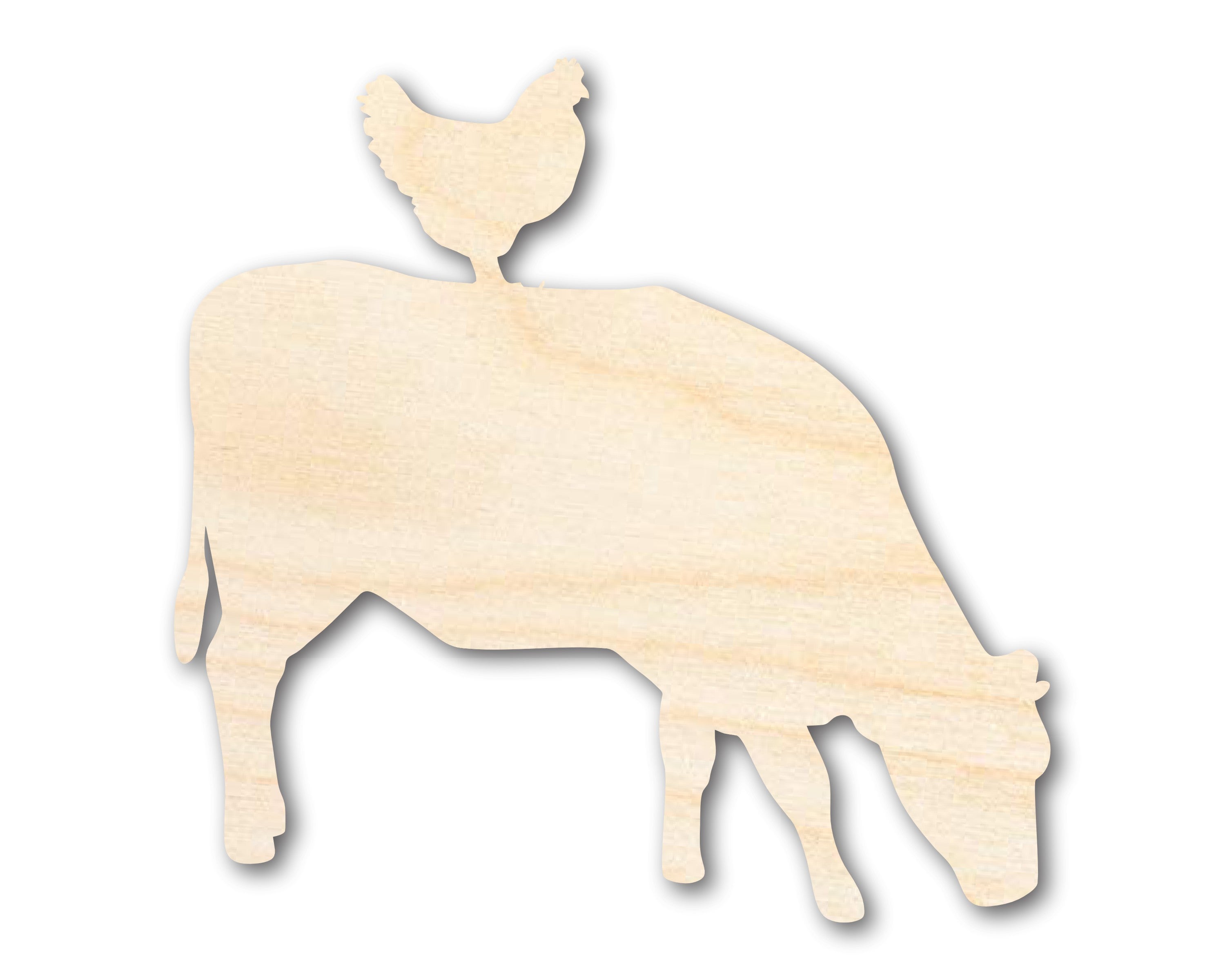 Unfinished Wood Cow Chicken Shape - Craft - up to 36