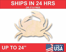 Load image into Gallery viewer, Unfinished Wood Crab Silhouette - Craft- up to 24&quot; DIY
