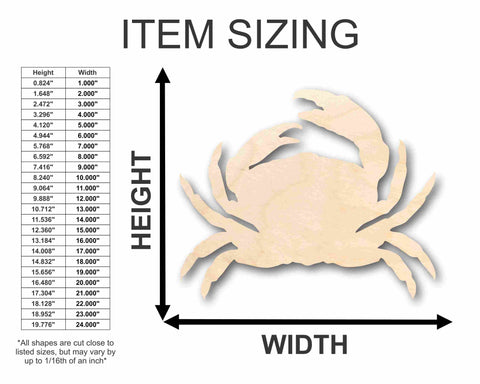 Unfinished Wood Crab Silhouette - Craft- up to 24" DIY