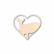 Load image into Gallery viewer, Unfinished Wood Doe Heart Silhouette - Craft- up to 24&quot; DIY
