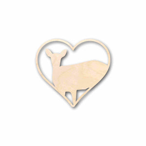 Unfinished Wood Doe Heart Silhouette - Craft- up to 24" DIY