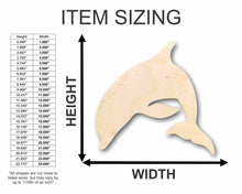 Load image into Gallery viewer, Unfinished Wood Dolphin Silhouette - Craft- up to 24&quot; DIY
