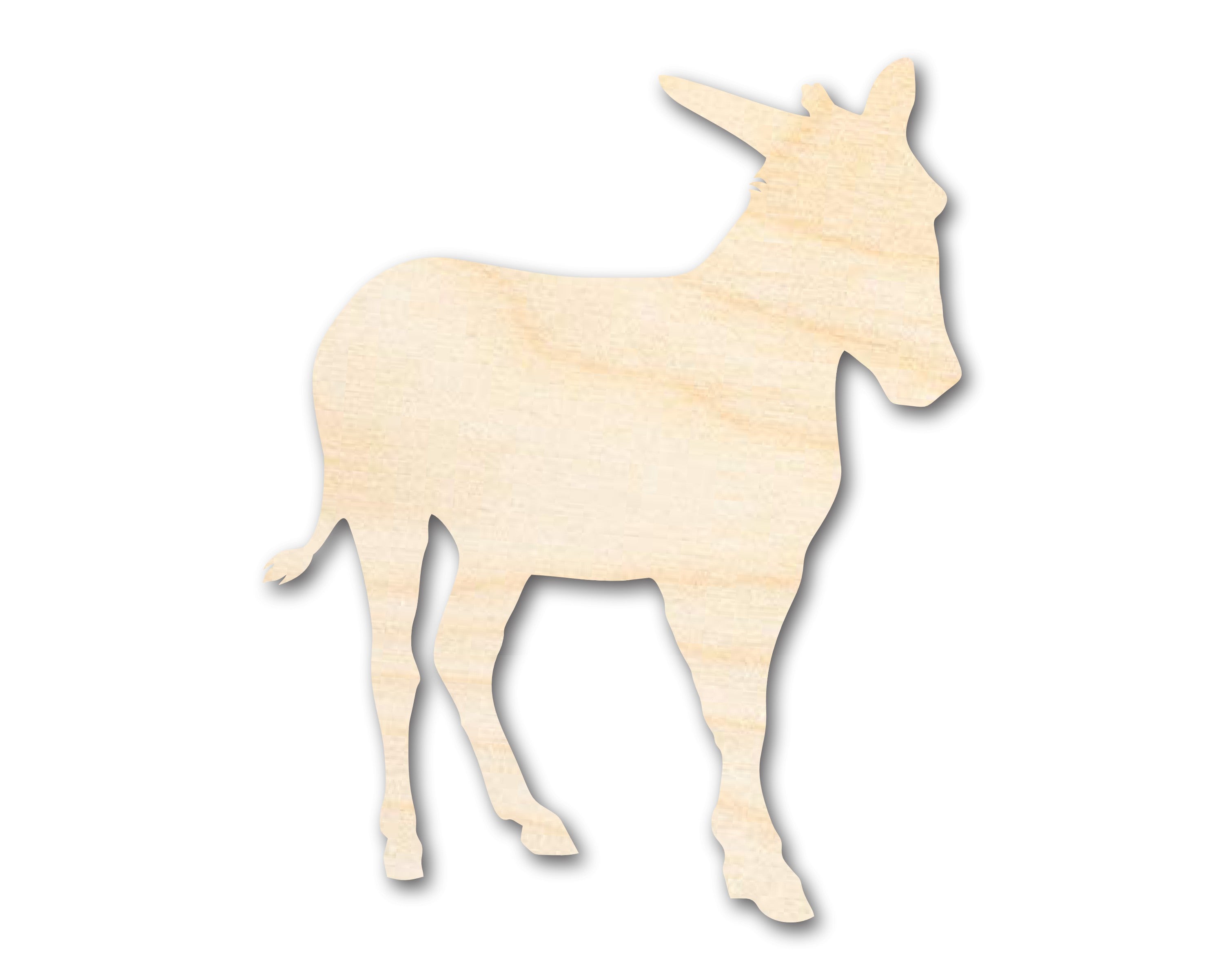 Unfinished Wood Donkey Shape - Animal Craft - up to 36