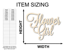 Load image into Gallery viewer, Unfinished Wood Flower Girl Shape - Word Craft - up to 36&quot;
