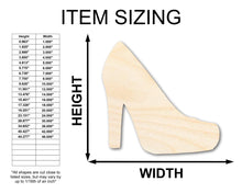 Load image into Gallery viewer, Unfinished Wood High Heel Shoe Shape - Craft - up to 36&quot; DIY
