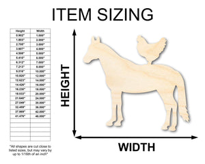 Unfinished Wood Horse and Chicken Shape - Farm Craft - up to 46" DIY