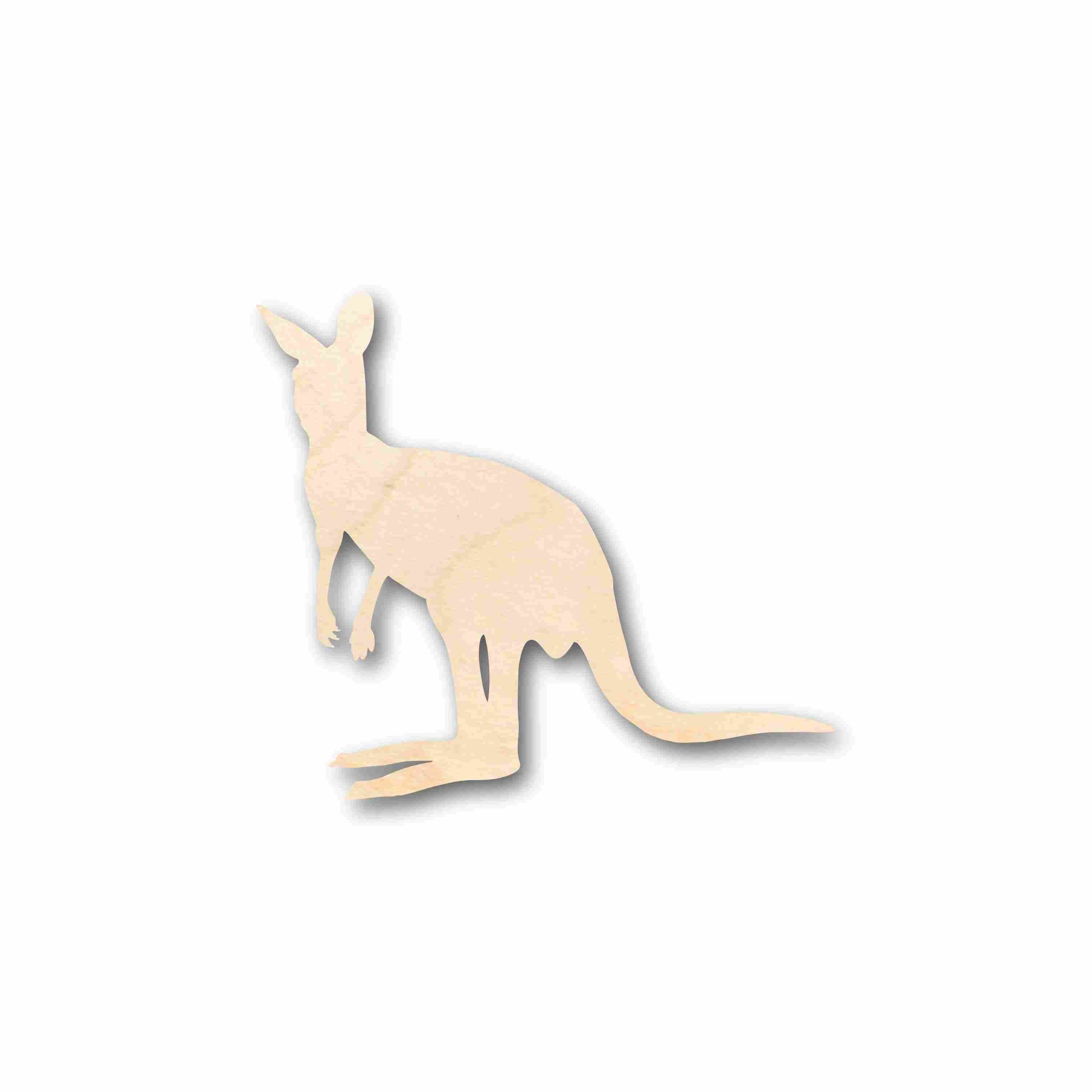 Unfinished Wood Kangaroo Silhouette - Craft- up to 24