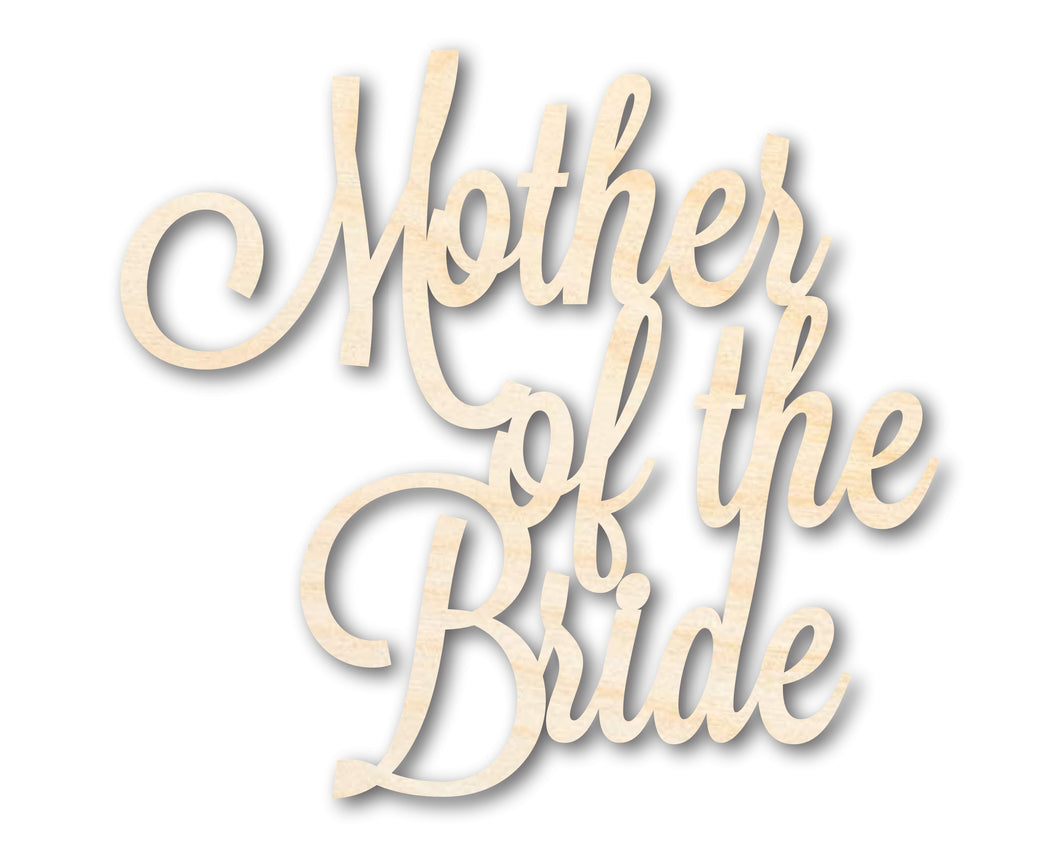 Unfinished Wood Mother of the Bride Shape - Word Craft - up to 36