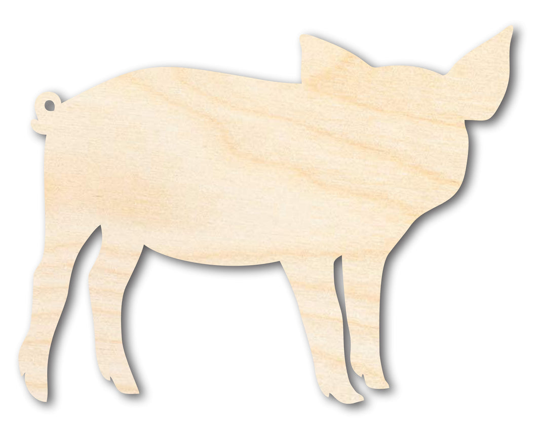 Unfinished Wood Pig Shape - Animal Craft - up to 36
