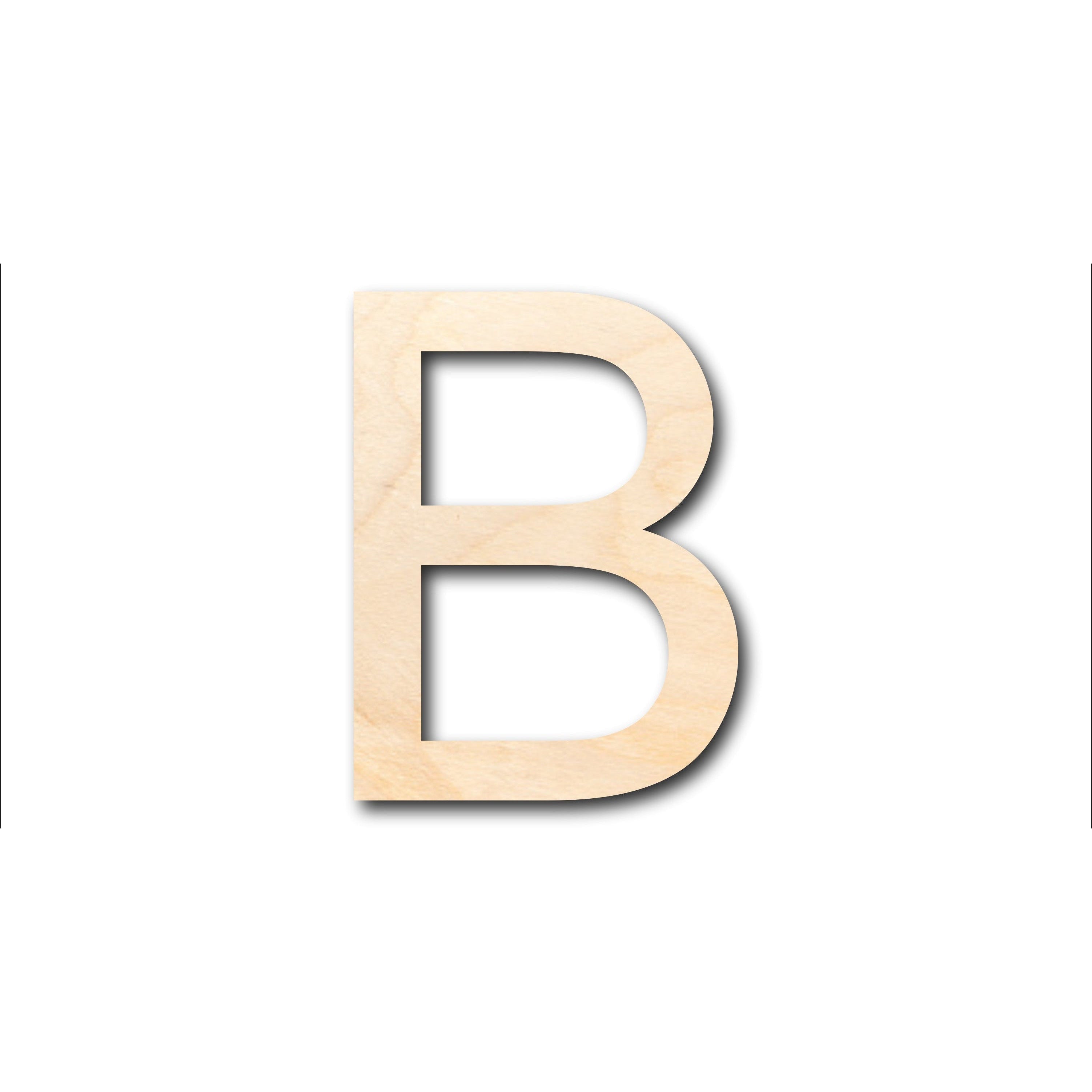 Unfinished Wood Arial Letter B Shape - Craft - up to 36