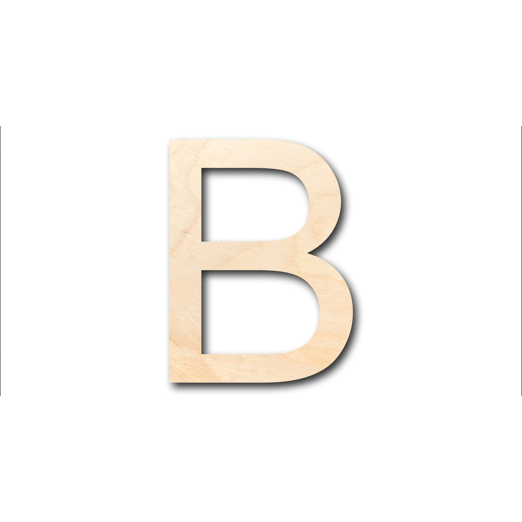 Unfinished Wood Arial Letter B Shape - Craft - up to 36