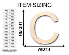 Load image into Gallery viewer, Unfinished Wood Arial Letter C Shape - Craft - up to 36&quot; DIY
