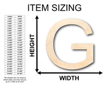 Load image into Gallery viewer, Unfinished Wood Arial Letter G Shape - Craft - up to 36&quot; DIY
