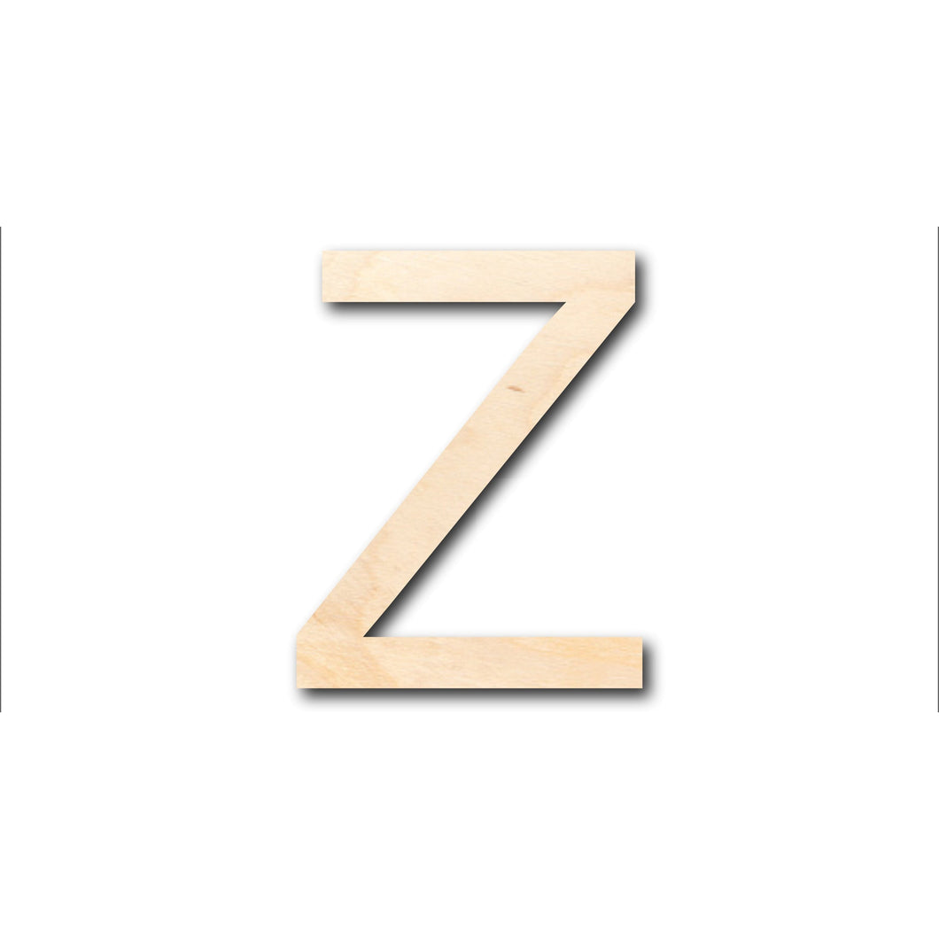 Unfinished Wood Arial Letter Z Shape - Craft - up to 36