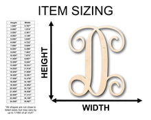 Load image into Gallery viewer, Unfinished Wood Monogram D Shape - Craft - up to 36&quot; DIY
