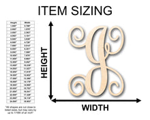 Load image into Gallery viewer, Unfinished Wood Monogram J Shape - Craft - up to 36&quot; DIY
