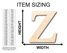Load image into Gallery viewer, Unfinished Wood Bold Zeta Shape - Craft - up to 36&quot; DIY
