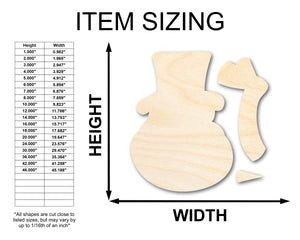 Unfinished Wood Snowman Craft Set Shape - 3 Piece Craft Set - up to 36"