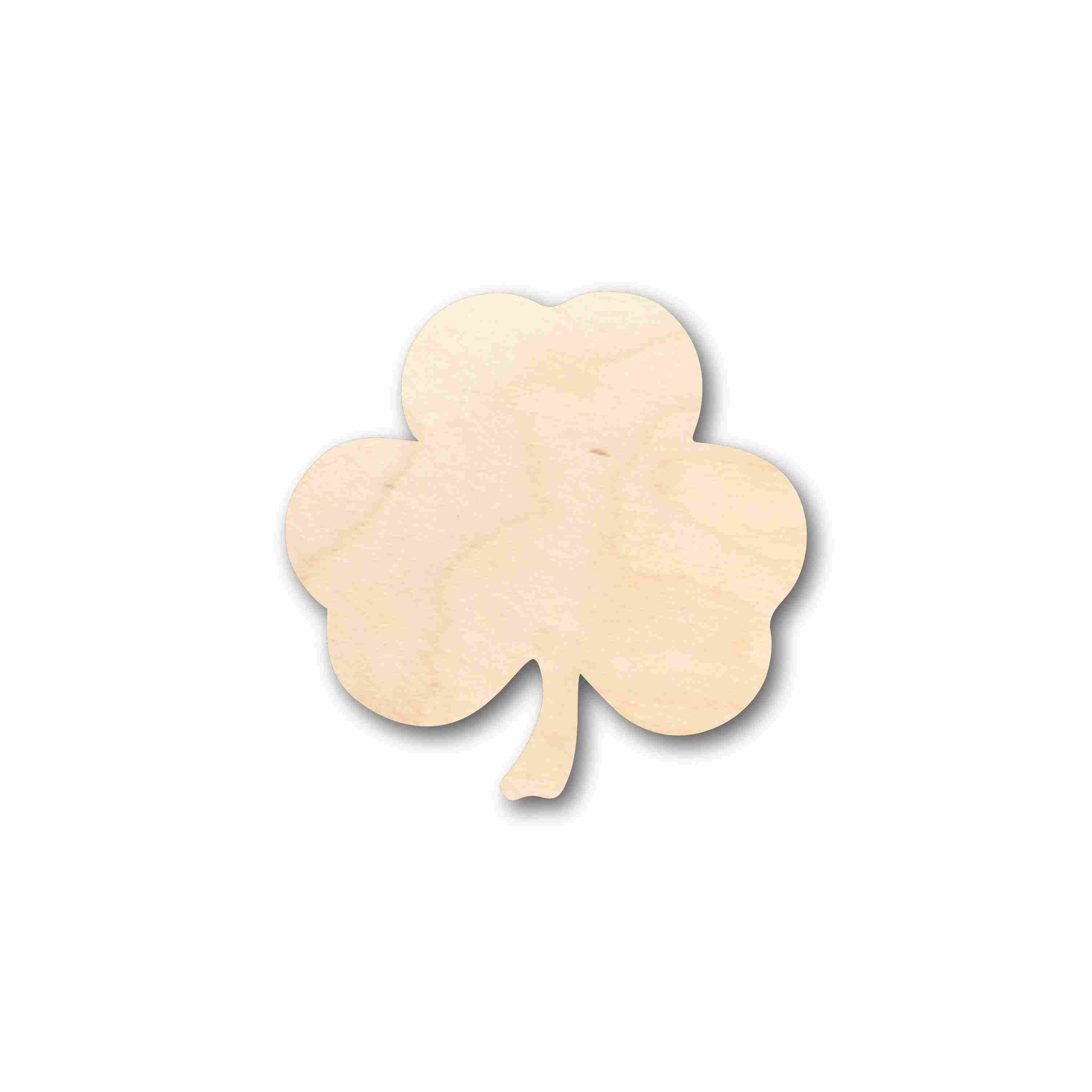 Unfinished Wood 3 Leaf Clover Silhouette - Craft- up to 24