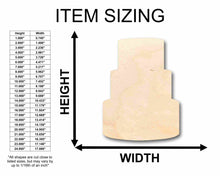 Load image into Gallery viewer, Unfinished Wood 3 Tier Cake Silhouette - Craft- up to 24&quot; DIY
