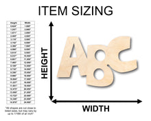 Load image into Gallery viewer, Unfinished Wood ABC Shape - Alphabet - Craft - up to 36&quot; DIY
