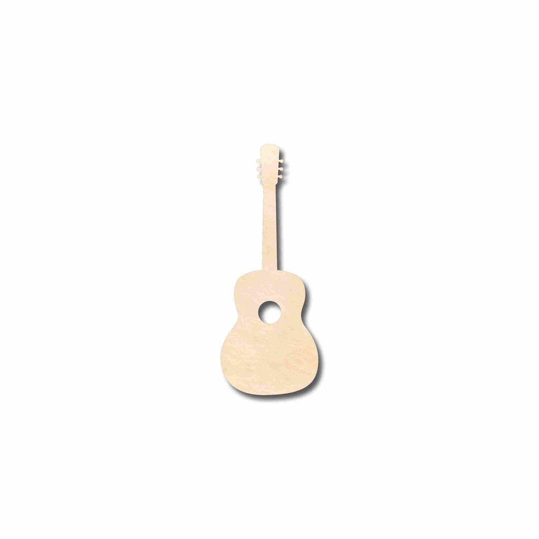 Unfinished Wood Acoustic Guitar Silhouette - Craft- up to 24