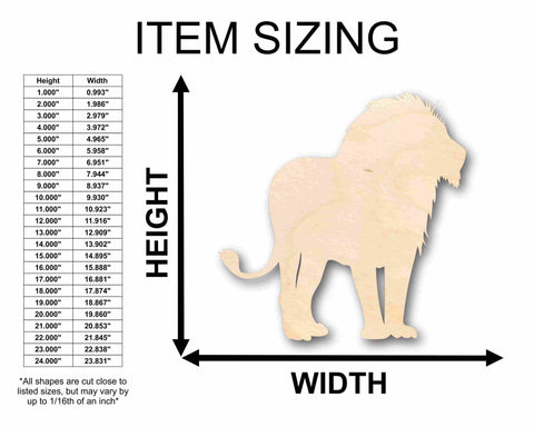 Unfinished Wood African Lion Silhouette - Craft- up to 24" DIY