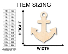 Load image into Gallery viewer, Unfinished Wood Thick Anchor Shape - Craft - up to 36&quot; DIY

