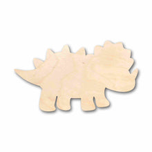 Load image into Gallery viewer, Unfinished Wood Baby Dinosaur Triceratop Silhouette - Craft- up to 24&quot; DIY
