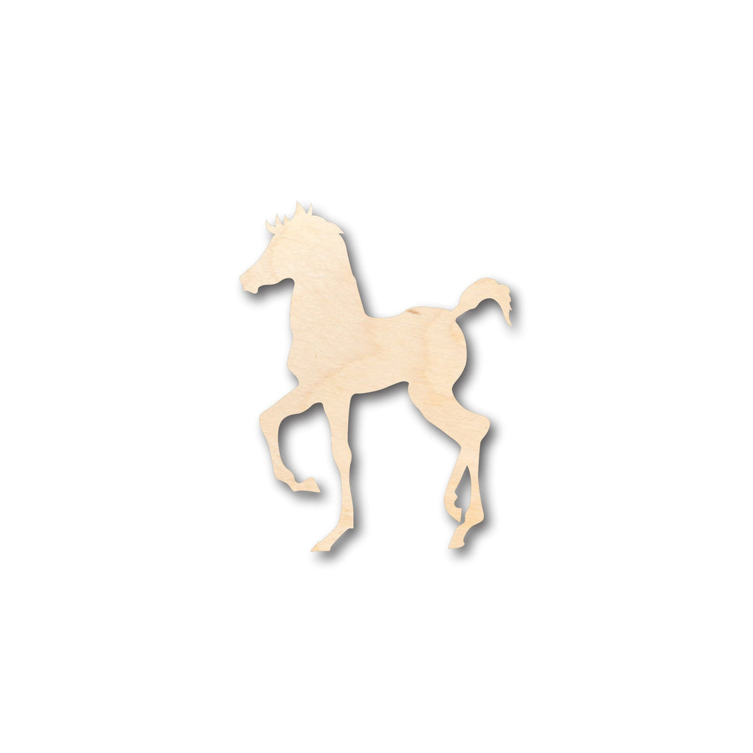Unfinished Wood Baby Horse Colt Shape - Craft - up to 36