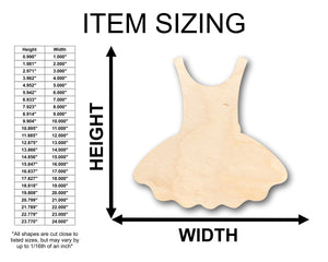 Unfinished Wood Ballet Dress Shape - Craft - up to 46" DIY